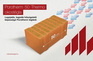 Porotherm 50 Thermo hőszigetelő okostégla